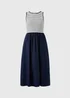 Navy Stripe 2 in 1 Midi Dress - 8 Image 4