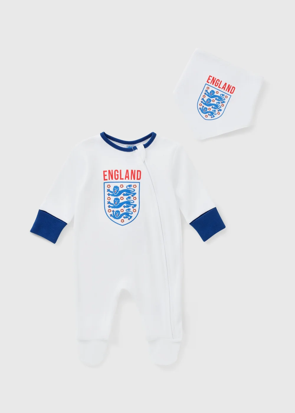 England Baby White Sleepsuit & Bib Set (0-18mths) - 6-9 months Image 1