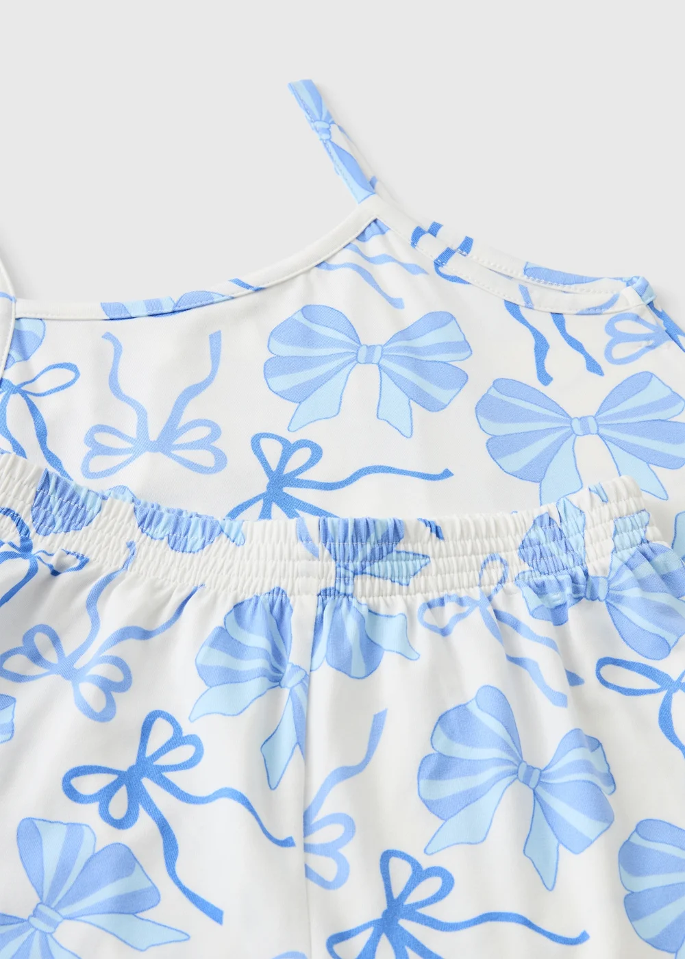 Girls Blue Bow Short Pyjama Set (7-13yrs) - Age 7 Years Image 2