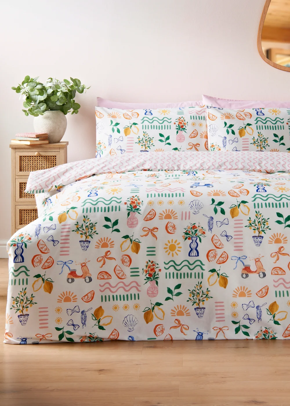 Multicolour Sorrento Tile Duvet Set - Double Image 1