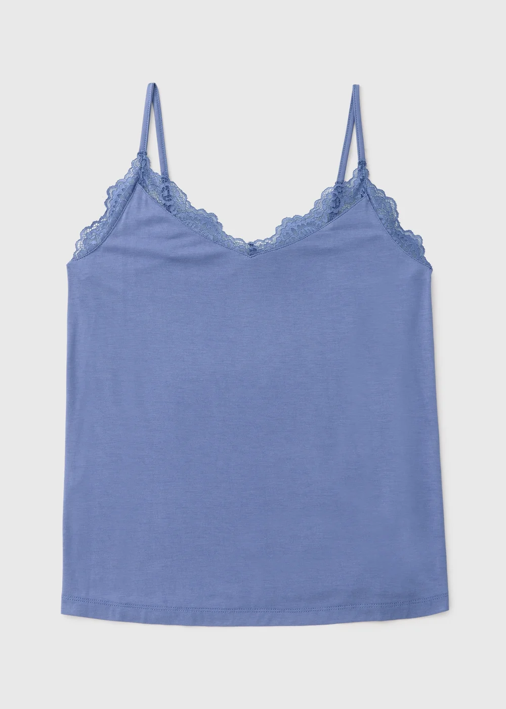 Blue Lace Cami Pyjama Top - Small Image 1