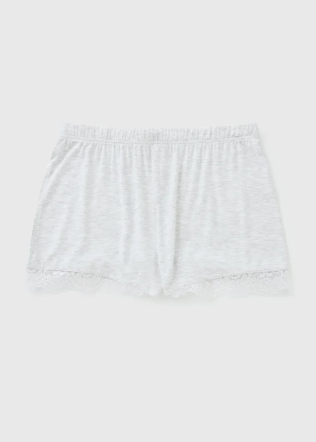 Grey Lace Pyjama Shorts