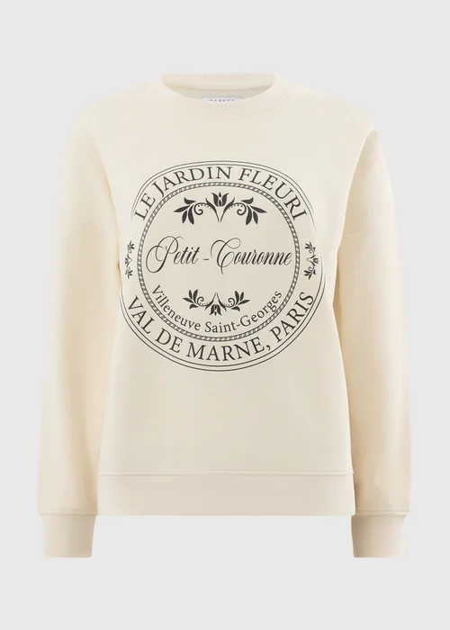 Cream Parisian Graphic Sweatshirt - Extra small Image 3