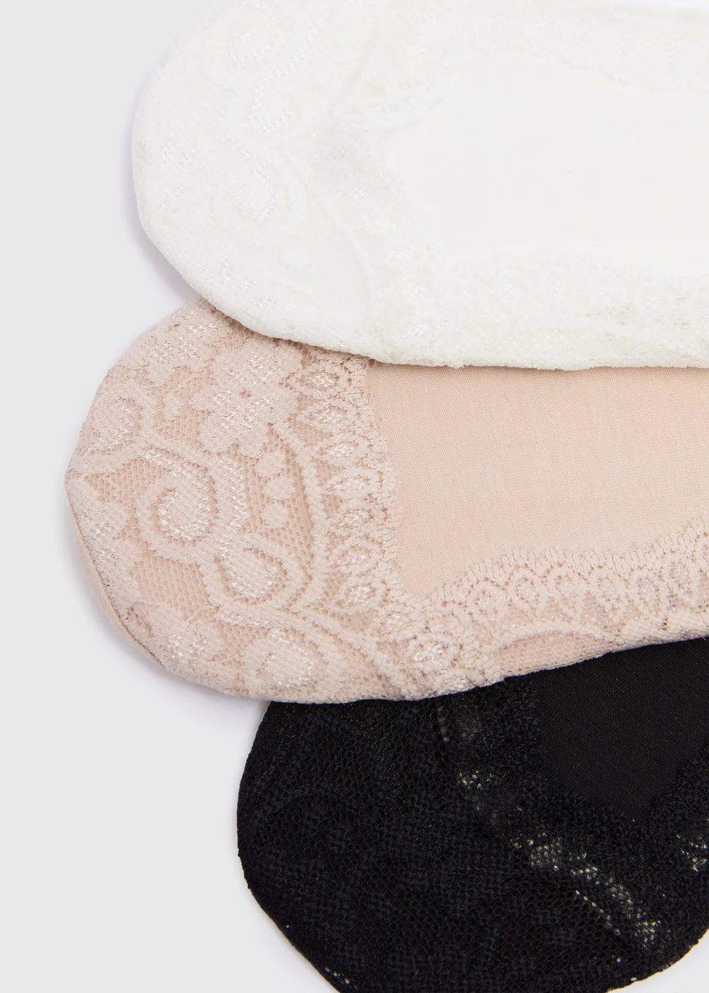 3 Pack White Lace Footsie Socks - Sizes 3-5 .5 Image 2