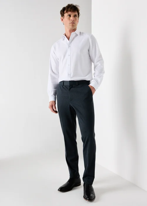 Taylor & Wright White Textured Regular Fit Shirt - S Image 4