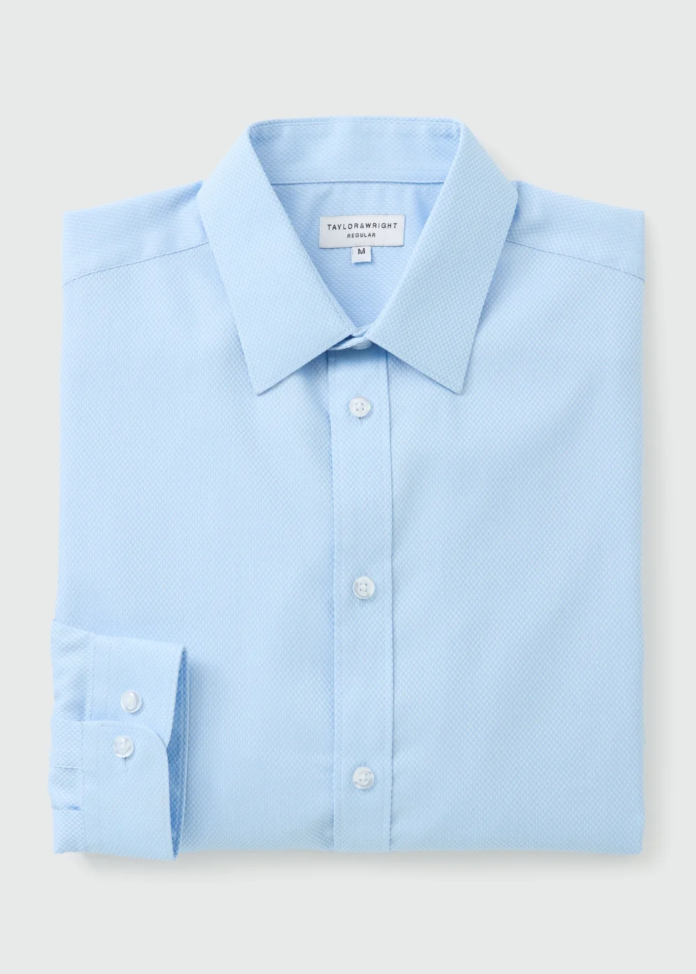 Taylor & Wright Blue Texture Regular Fit Shirt - S Image 4