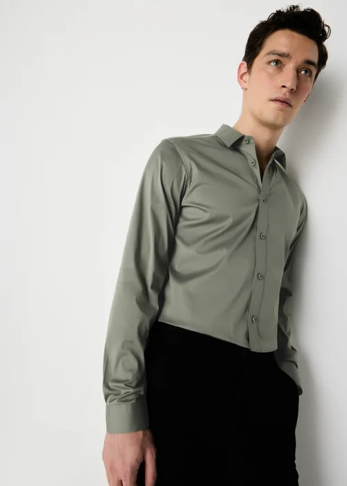 Green Performance Slim Fit Shirt - XL Image 1