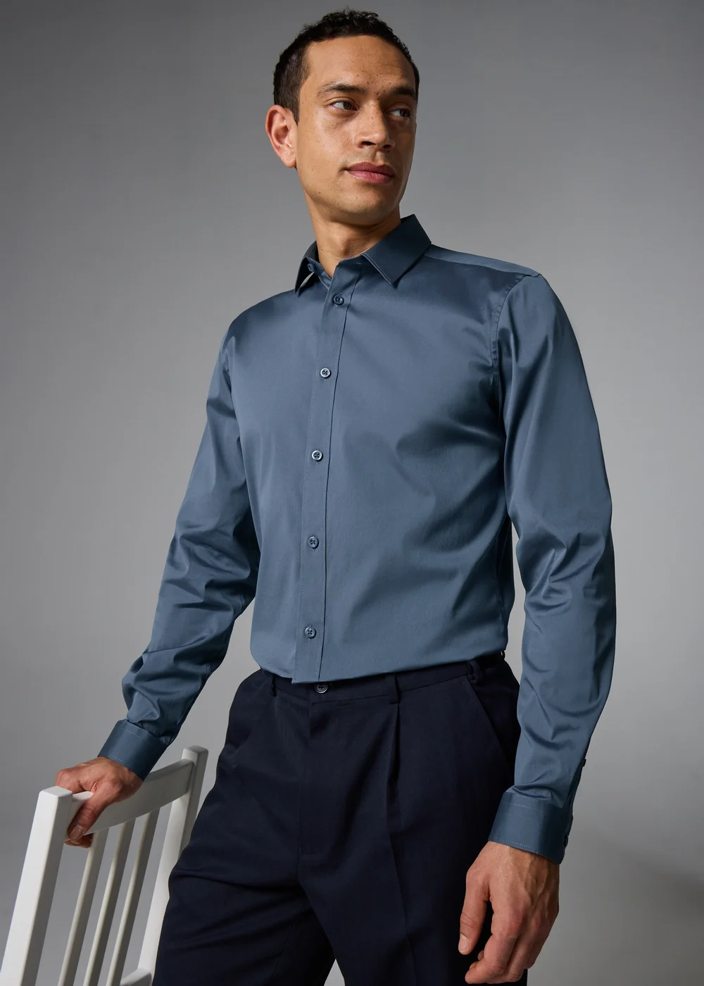 Taylor & Wright Blue Performance Slim Fit Shirt - S Image 1