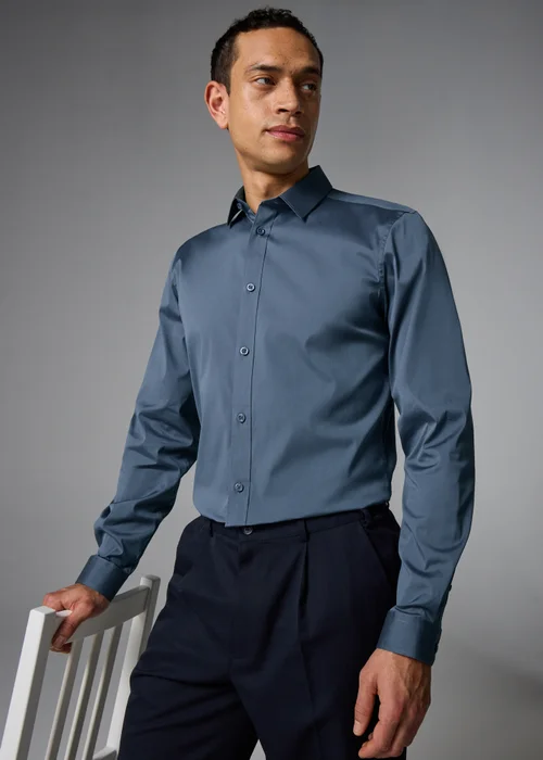 Taylor & Wright Blue Performance Slim Fit Shirt - S Image 1