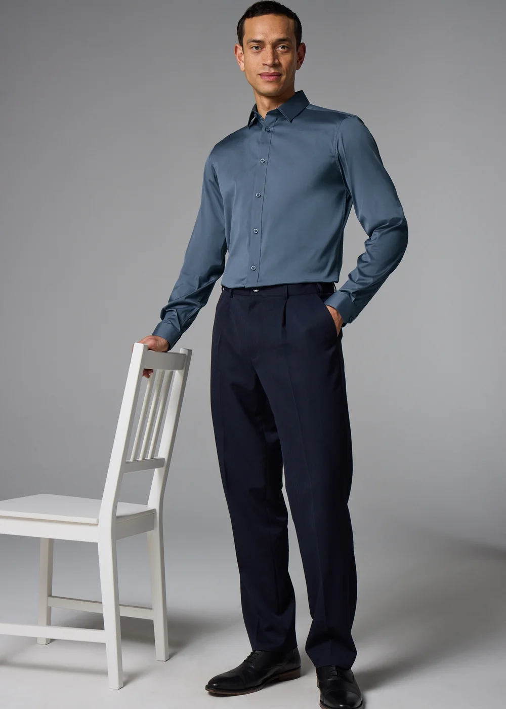 Taylor & Wright Blue Performance Slim Fit Shirt - S Image 2