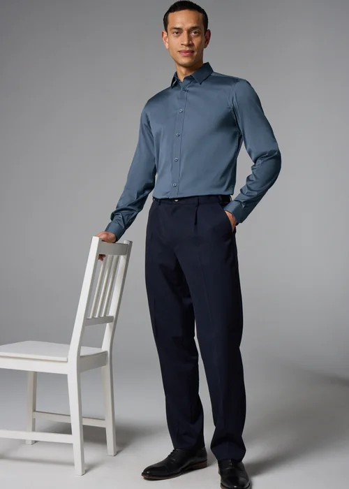 Taylor & Wright Blue Performance Slim Fit Shirt - S Image 2