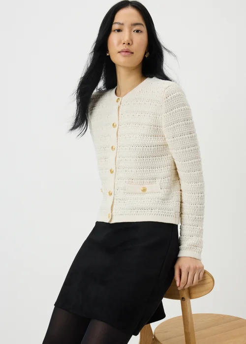 Ivory Pointelle Stitch Cardigan - Size 8 Image 1