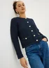 Navy Pointelle Stitch Cardigan - Size 8 Image 1