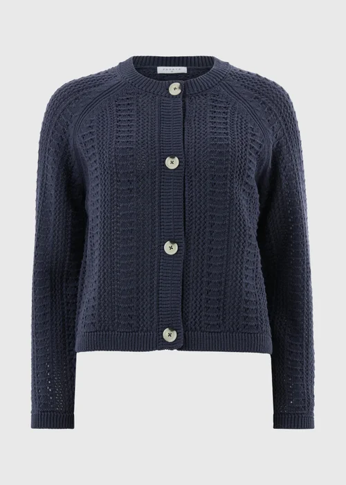 Navy Pointelle Stitch Cardigan - Size 8 Image 4