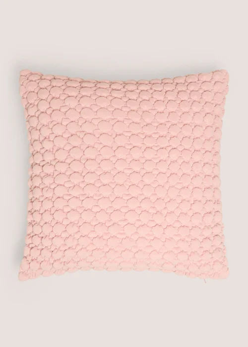 Pink Bobble Velvet Cushion Image 1