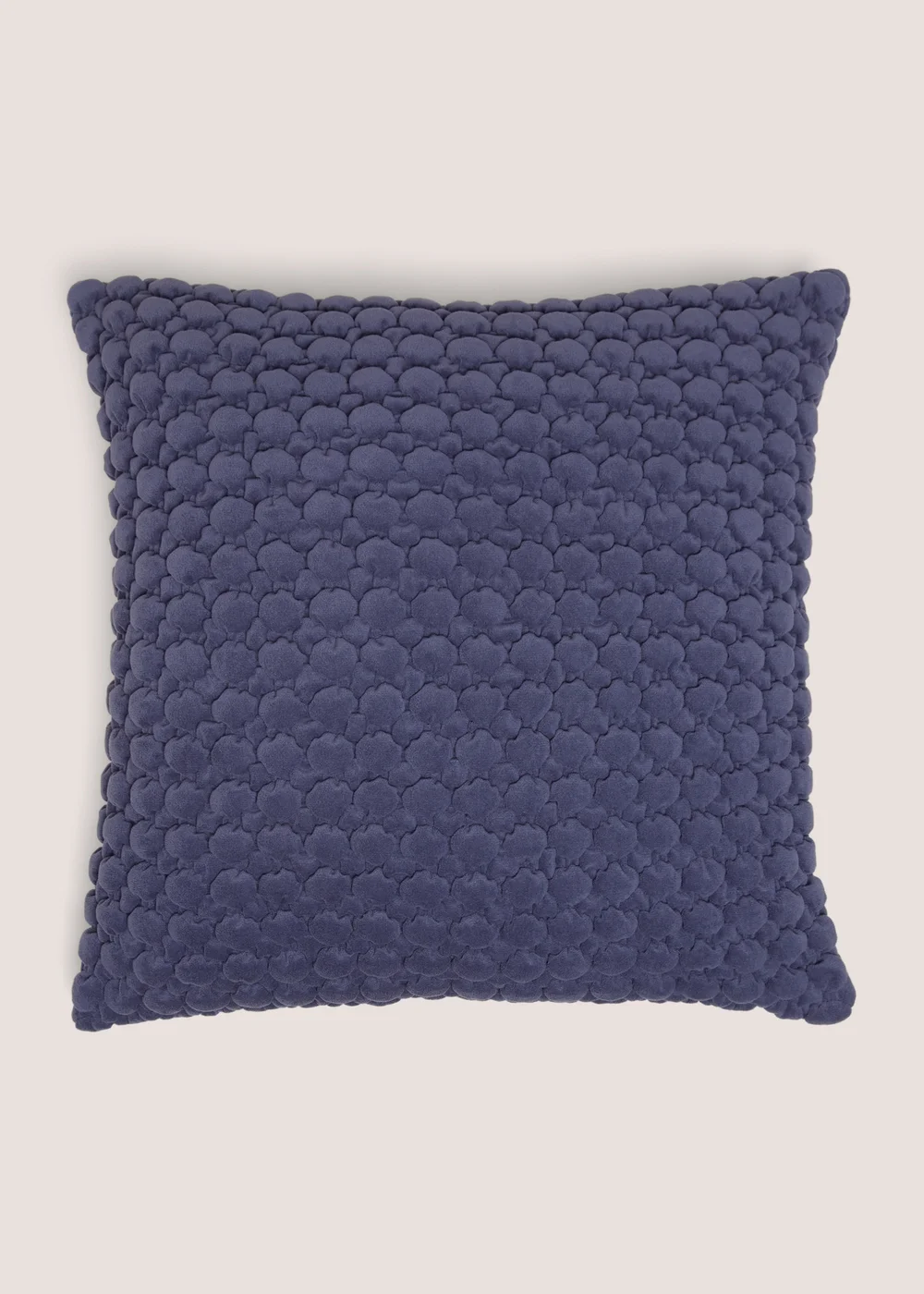 Indigo Bobble Velvet Cushion Image 1