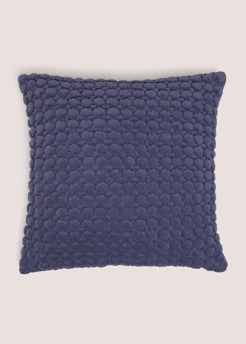 Indigo Bobble Velvet Cushion Image 1