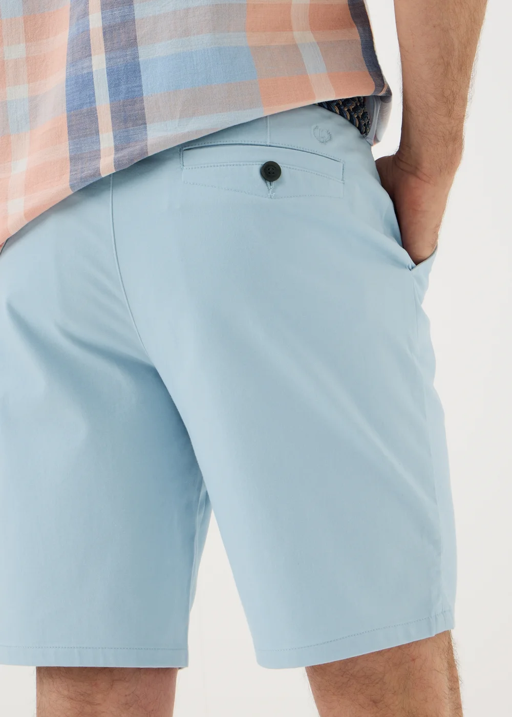 Lincoln Light Blue Belted Chino Shorts - 32 Image 2
