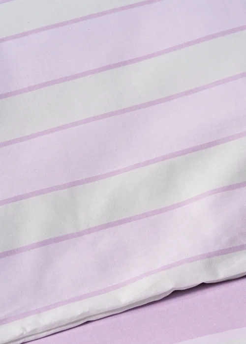 Lilac Stripe Frill Duvet Set - Double Image 3