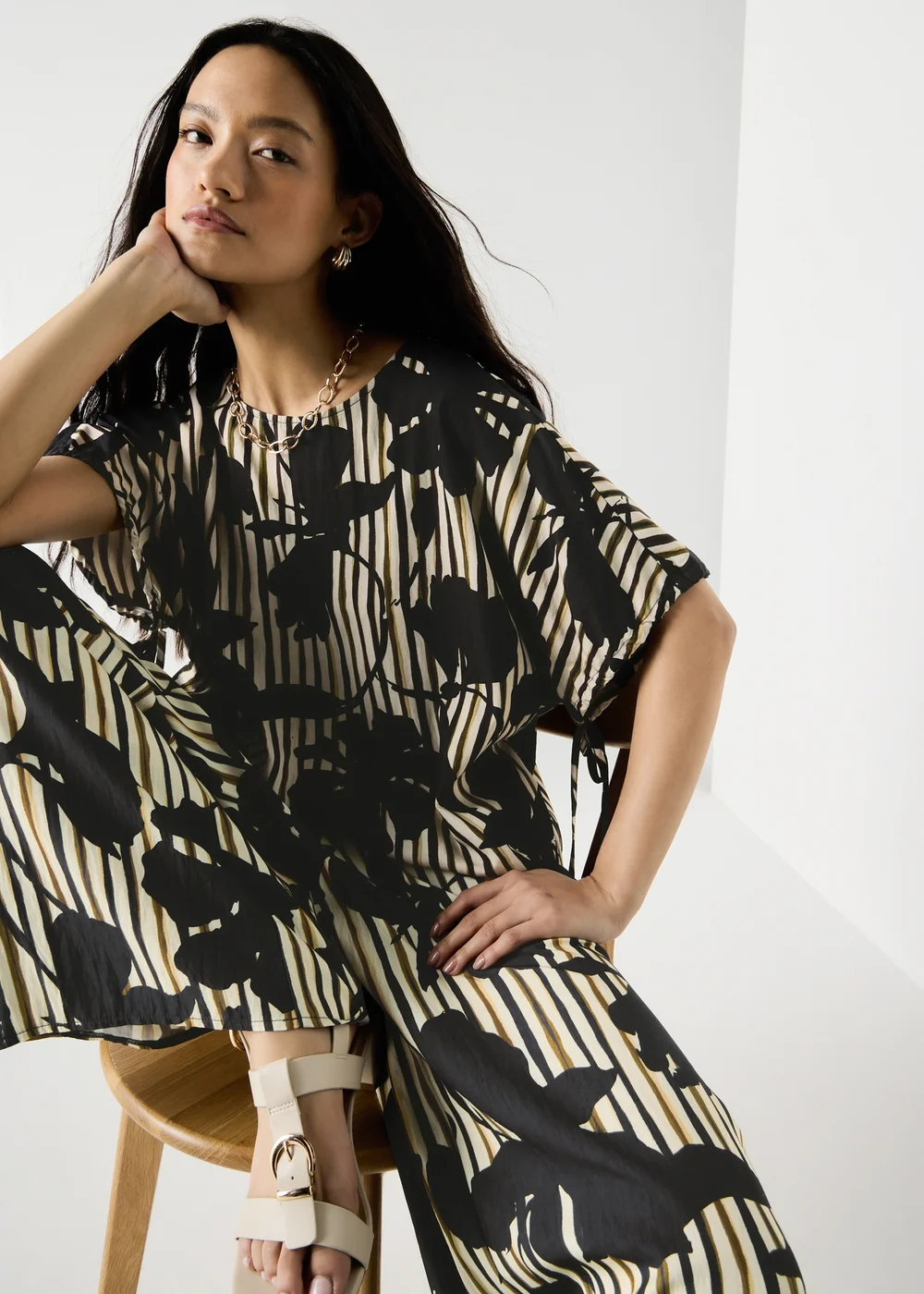 Et Vous Multi Floral Stripe Co Ord Top - 8 Image 1