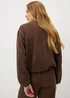 Chocolate Brown Lyocell Bomber Jacket - 8 Image 3