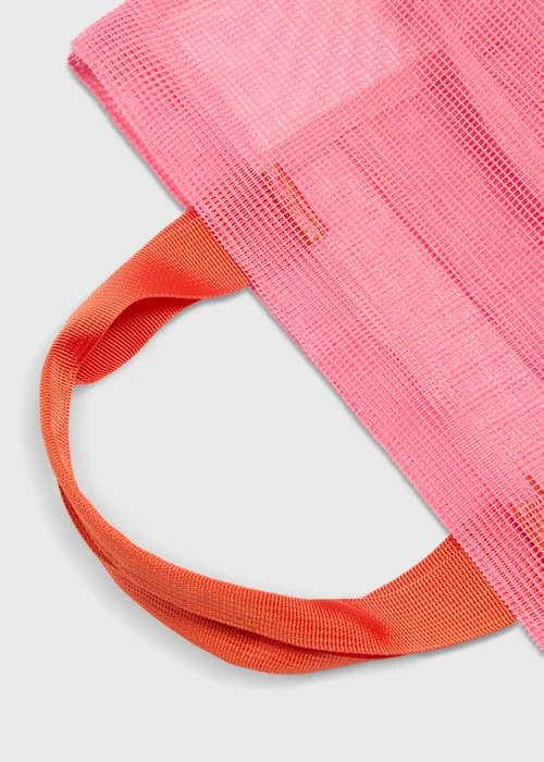 Pink Mini Mesh Beach Bag - One Size Image 3