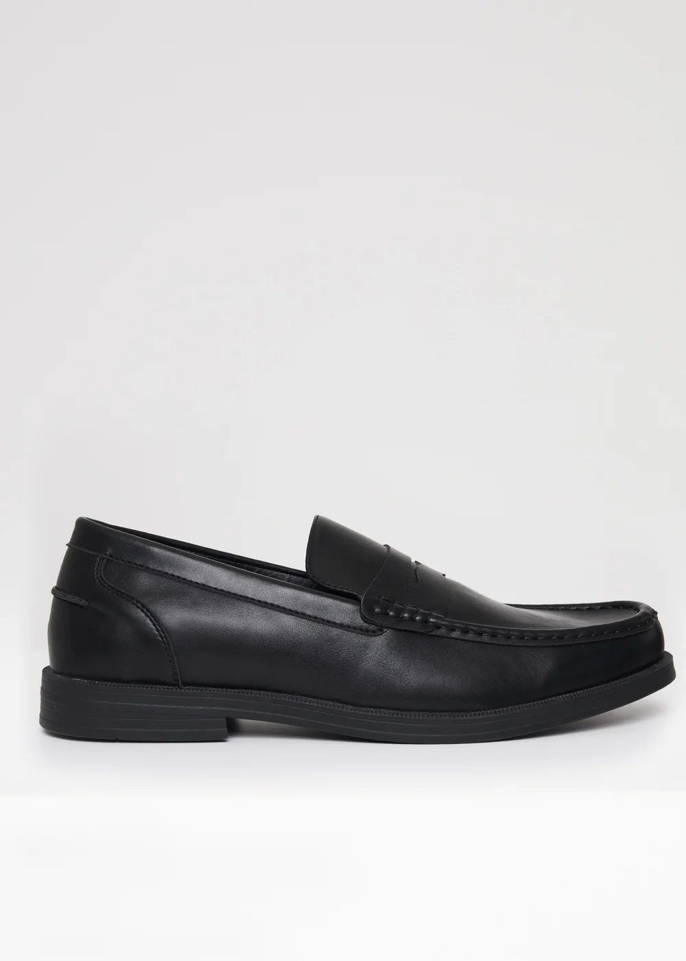Threadbare Black Faux Leather Slip On Loafers - Size 8 Image 1