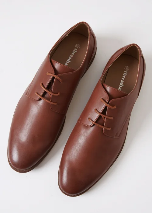 Threadbare Brown Lace Up Derby Shoes - Size 8 Image 2