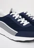 Threadbare Navy Retro Lace Up Trainers - Size 12 Image 3