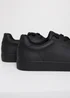 Threadbare Black Lace Up Court Trainers - Size 11 Image 4