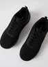 Threadbare Black Textured Slip On Trainers - Size 11 Image 2