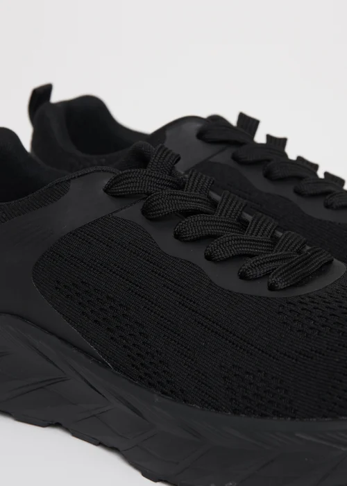 Threadbare Black Textured Slip On Trainers - Size 11 Image 3