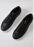 Threadbare Black Lace Up Court Trainers - Size 8 Image 2