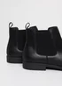 Threadbare Black Faux Leather Slip On Chelsea Boots - Size 9 Image 4