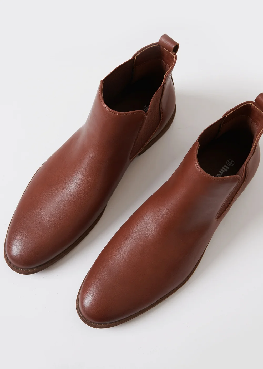 Threadbare Brown Faux Leather Slip On Chelsea Boots - Size 11 Image 2