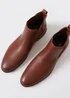 Threadbare Brown Faux Leather Slip On Chelsea Boots - Size 11 Image 2