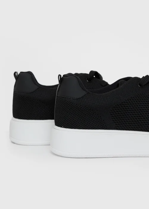 Threadbare Black Lace Up Textured Trainers - Size 8 Image 4