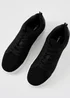 Threadbare Black Lace Up Textured Trainers - Size 8 Image 2