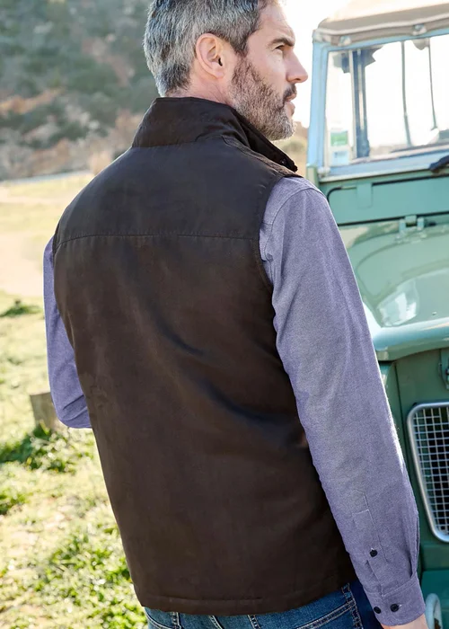 Cotton Traders Dark Forest Faux Suede Multi Pocket Gilet - XL Image 3