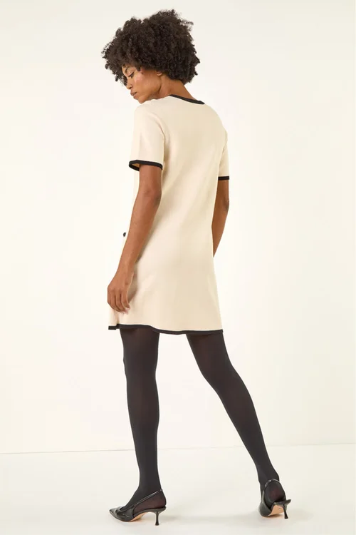 Roman Ivory Bow Detail Knitted Dress - 20 Image 3