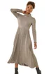 Roman Grey High Neck Pleated Midi Dress - Size 16 Clothing Image 1