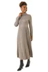 Roman Grey High Neck Pleated Midi Dress - Size 16 Clothing Image 2