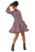 Roman Plum Petite Abstract Spot Godet Dress - Size 14 Clothing Image 2