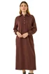 Roman Chocolate Buttoned Collar Midi Dress - Size 14 Image 1