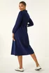 Roman Navy Corduroy Zip Detail Midi Dress - 16 Image 3