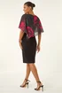 Roman Black Floral Overlay Premium Stretch Dress - 10 Image 3