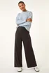 Roman Black Wide Leg Ponte Stretch Trouser - 18 Image 3
