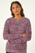 Roman Magenta Crew Neck Tape Yarn Knit Jumper - Size 10 Image 1