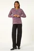 Roman Magenta Crew Neck Tape Yarn Knit Jumper - Size 10 Image 2