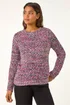 Roman Magenta Crew Neck Tape Yarn Knit Jumper - Size 10 Image 4